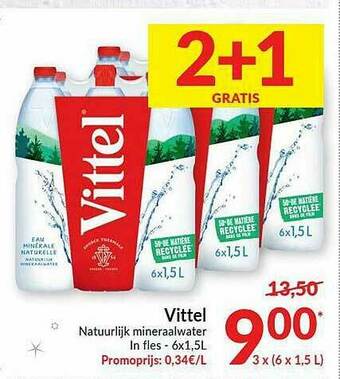 Intermarché Vittel Natuurlijk Mineraalwater aanbieding