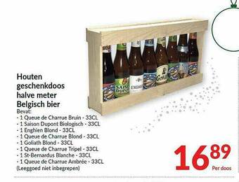 Intermarché Houten Geschenkdoos Halve Meter Belgisch Bier aanbieding