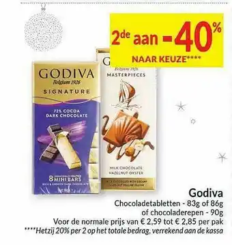 Godiva Chocoladetabletten