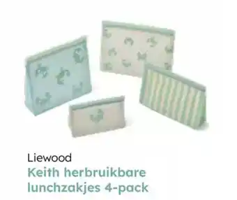 Multi bazar Liewood keith herbruikbare lunchzakjes 4 pack aanbieding