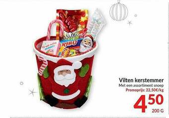 Intermarché Vilten Kerstemmer Met Een Assortiment Snoep aanbieding