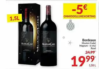 Intermarché Bordeaux Mouton Cadet Magnum-in Etui Rood aanbieding