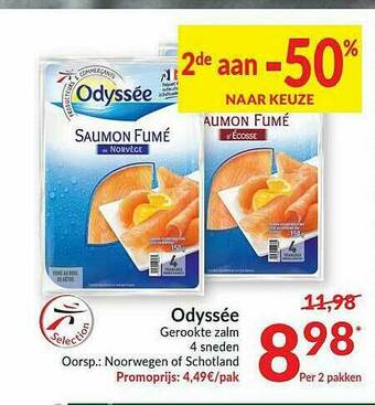 Intermarché Odyssée Gerookte Zalm 4 Sneden aanbieding