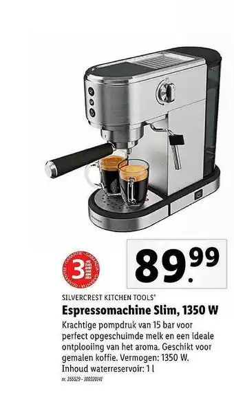 Lidl Espressomachine Slim aanbieding