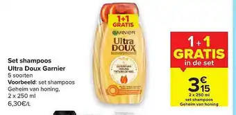 Carrefour Set Shampoos Ultra Doux Garnier aanbieding