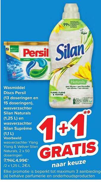 Carrefour Wasmiddel Discs Persil aanbieding