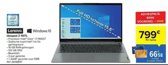 Carrefour Lenovo Ideapad 3 151tl aanbieding