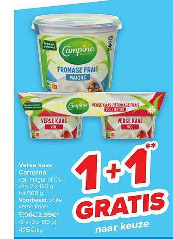 Carrefour Verse Kaas Campina aanbieding