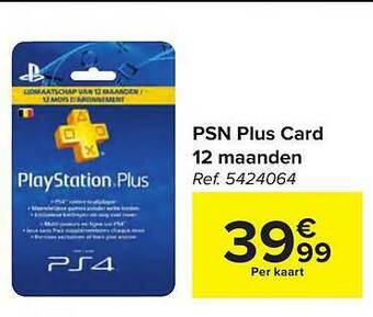 Carrefour Psn Plus Card 12 Maanden aanbieding