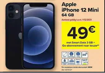 Carrefour Apple Iphone 12 Mini 64gb aanbieding
