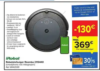 Carrefour Robotstofzuiger Roomba aanbieding