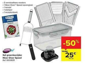 Carrefour Set Groentesnijder Nicer Dicer Speed aanbieding