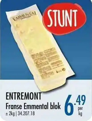 Horeca totaal Entremont Franse Emmental Blok aanbieding