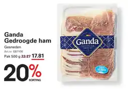 Sligro Ganda gedroogde ham aanbieding