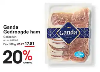 Sligro Ganda gedroogde ham aanbieding