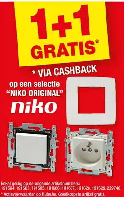 Hubo op een selectie NIKO ORIGINAL niko aanbieding