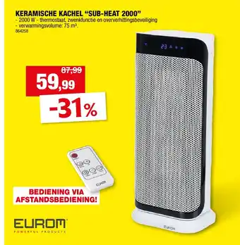 Hubo KERAMISCHE KACHEL “SUB-HEAT 2000” aanbieding