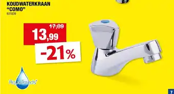 Hubo KOUDWATERKRAAN “COMO” aanbieding