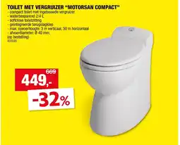 Hubo TOILET MET VERGRUIZER “MOTORSAN COMPACT” aanbieding