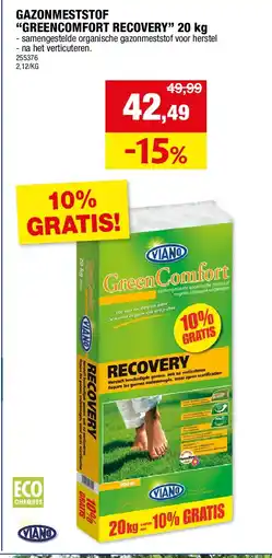 Hubo GAZONMESTSTOF “GREENCOMFORT RECOVERY” 20 kg aanbieding