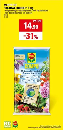 Hubo MESTSTOF “BLAUWE KORREL” 5 kg aanbieding