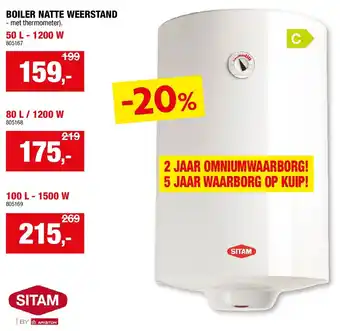 Hubo BOILER NATTE WEERSTAND 50 L - 1200 W aanbieding