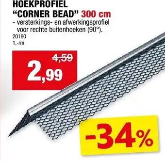 Hubo HOEKPROFIEL “CORNER BEAD” 300 cm aanbieding