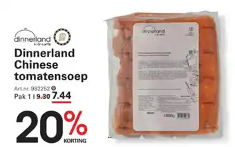 Sligro Dinnerland chinese tomatensoep aanbieding