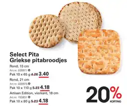 Sligro Select pita griekse pitabroodjes aanbieding