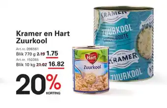 Sligro Kramer en hart zuurkool aanbieding