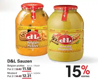 Sligro D&L Sauzen aanbieding