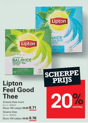 Sligro Lipton feel good thee aanbieding