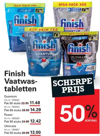 Sligro Finish vaatwas tabletten aanbieding