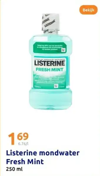 Action Listerine mondwater fresh mint aanbieding