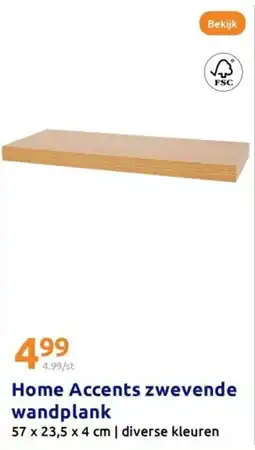 Action Home accents zwevende wandplank aanbieding