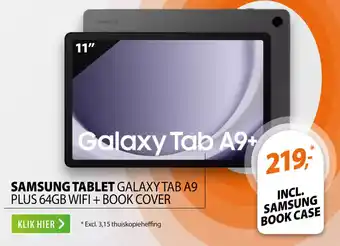 Expert Samsung tablet galaxy tab A9 plus  wifi + book cover aanbieding