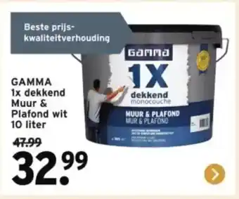 GAMMA GAMMA 1x dekkend Muur & Plafond wit aanbieding