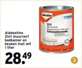 GAMMA Alabastine 2in1 muurverf badkamer en keuken mat wit aanbieding