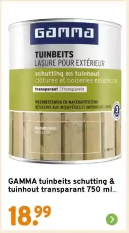 GAMMA GAMMA tuinbeits schutting & tuinhout transparant aanbieding