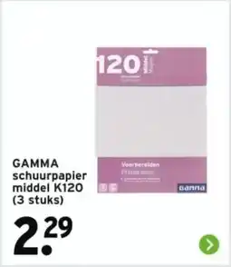 GAMMA GAMMA schuurpapier middel K120 (3 stuks) aanbieding