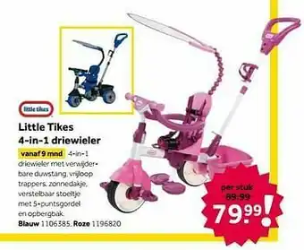 Little tikes 4-in-1 driewieler blauw
