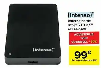 Carrefour Intenso externe harde schijf 5 tb 2,5`` aanbieding