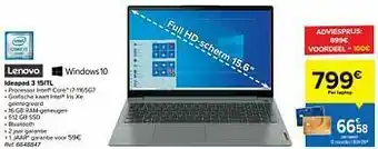 Carrefour Lenovo ideapad 3 15itl aanbieding