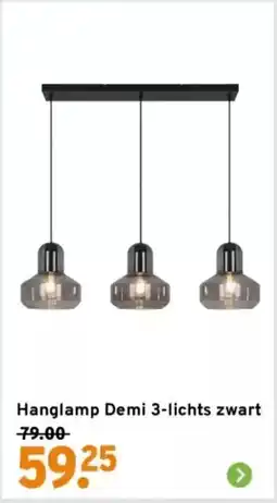 GAMMA Hanglamp Demi 3-lichts zwart aanbieding