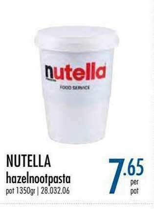 Horeca totaal Nutella Hazelnootpasta aanbieding