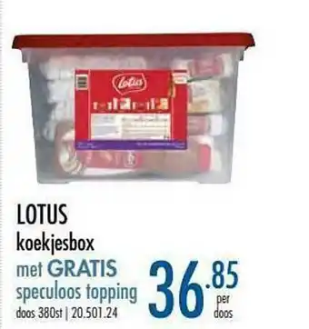 Horeca totaal Lotus Koekjesbox Met Gratis Speculoos Topping aanbieding