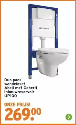 GAMMA Duo pack wandcloset Abell met Geberit inbouwreservoir UP100 aanbieding