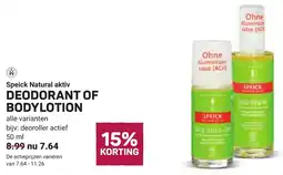 Ekoplaza Speick Natural aktiv Deodorant of Bodylotion aanbieding