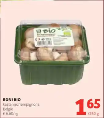 Spar Colruyt Boni bio kastanjechampignons aanbieding