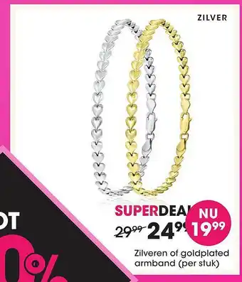 Lucardi Zilveren Of Goldplated Armband aanbieding